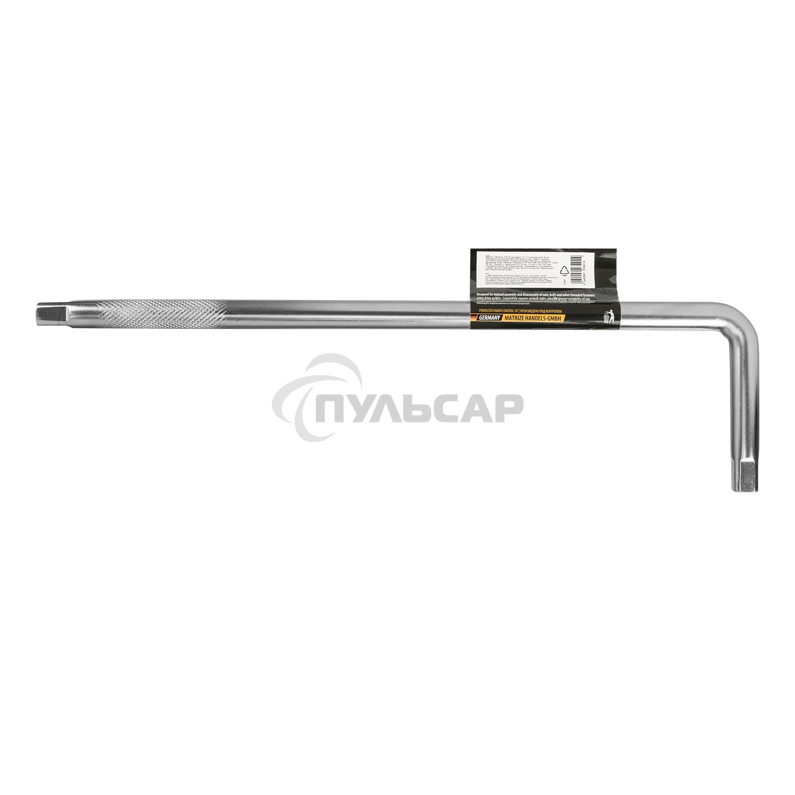 Вороток Г-образный Denzel 375*100 мм, квадрат 1/2