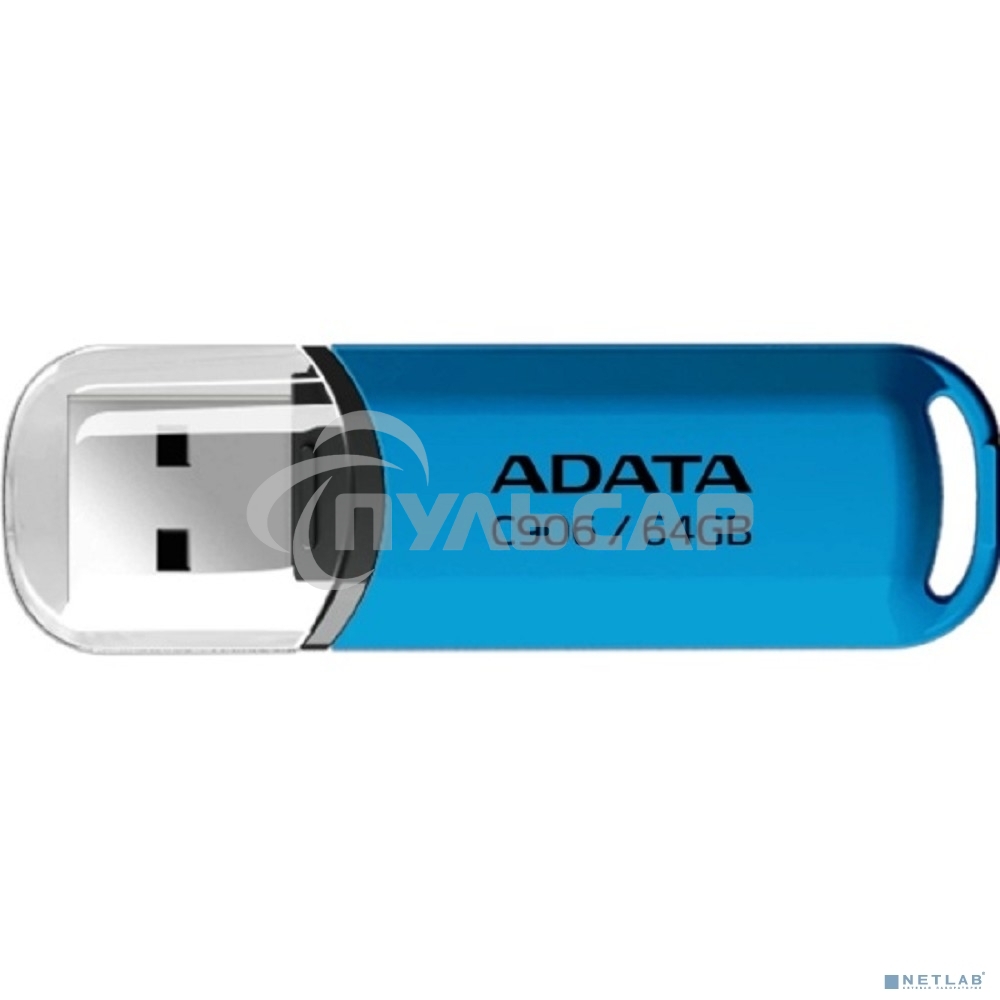 Флешка USB ADATA Classic C906 (AC906-64G-RWB), 64 Gb, USB 2.0, R/W 15/5, синий