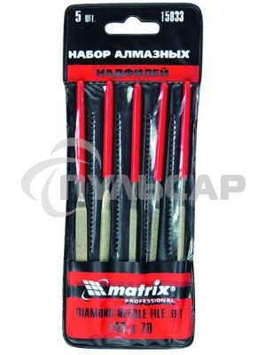 Набор надфилей Matrix алмазных 140х70х3 5шт master