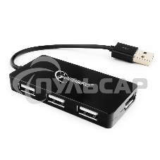 Концентратор USB 2.0 Gembird UHB-U2P4-03, 4 порта, блистер
