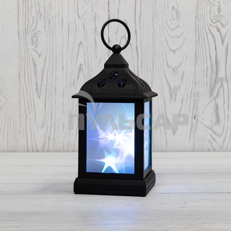 Декоративный фонарь Neon-night 11х11х22,5 см, черный корпус, цвет свечения RGB с эффектом мерцания