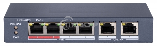 Коммутатор HiWatch DS-S604P неуправляемый