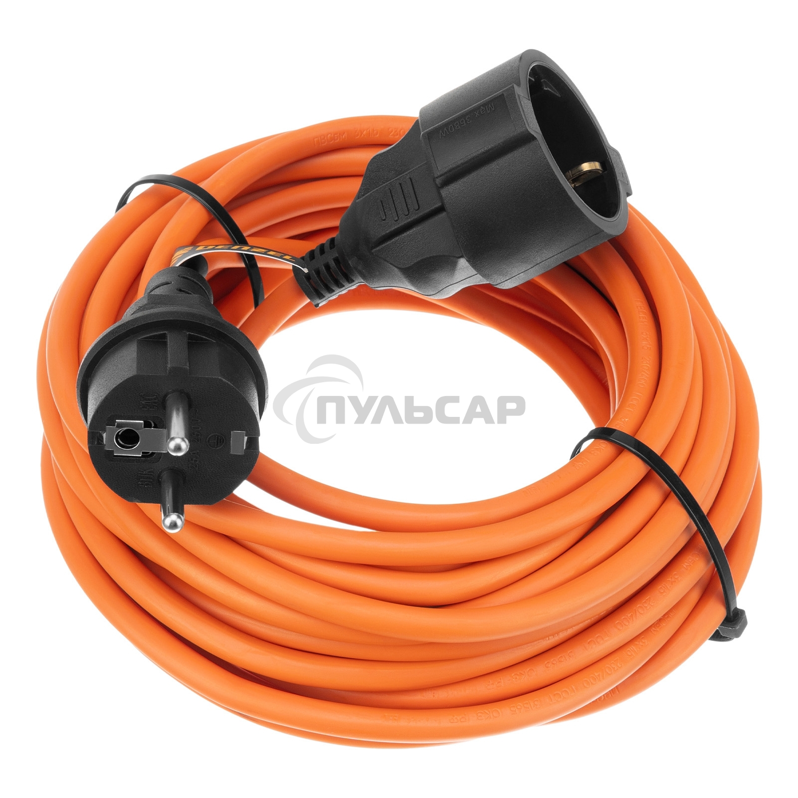 Удлинитель-шнур силовой Garden Series, ПВС, 10м, 1 розетка 3*1,5 мм Denzel