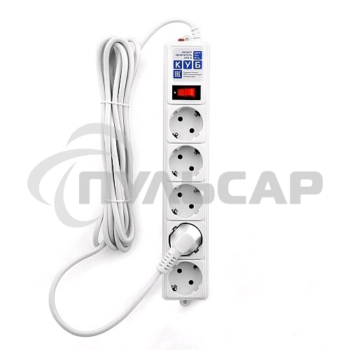 Сетевой фильтр Powercube SPG-B-15 5м (5 розеток) серый (коробка)
