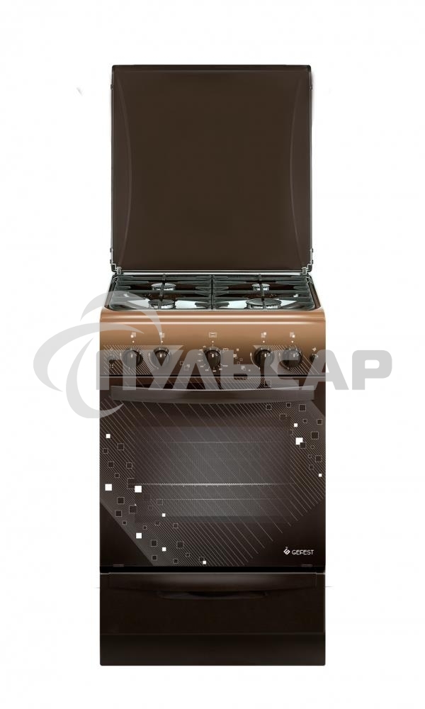 Плита газовая Gefest ПГ 5100-02 0010 коричневый, конфорок 4 шт, духовка 52 л, 50 см x 85 см x 58.5 см
