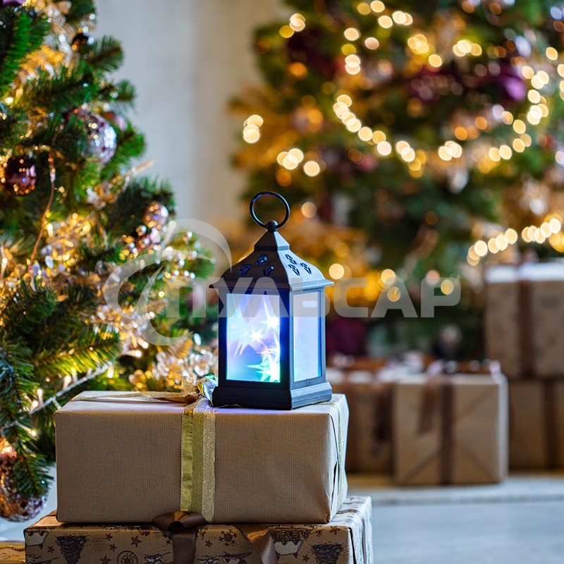 Декоративный фонарь Neon-night 11х11х22,5 см, черный корпус, цвет свечения RGB с эффектом мерцания