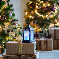 Декоративный фонарь Neon-night 11х11х22,5 см, черный корпус, цвет свечения RGB с эффектом мерцания