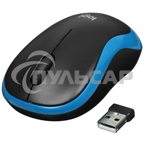 Мышь беспроводная Logitech M185 синий, 1000 dpi, радиоканал, USB, кнопки - 3