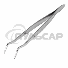 Пинцет изогнутый, узкий, фиксатор, рифленый 160 мм Rexant