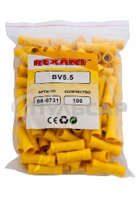 Соединительная гильза изолированная L-26 мм 4-6 мм² (ГСИ 6.0/ГСИ 4,0-6,0) желтая Rexant