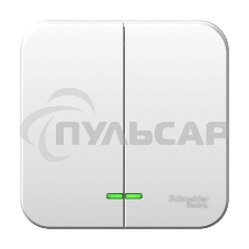 Выключатель 2-кл. ОП BLANCA (сх.5) 10А 250В изол. пласт. с подсветкой белый SchE BLNVA105111