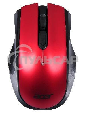 Мышь беспроводная Acer OMR032 черный/красный, 1600 dpi, радиоканал, USB, кнопки - 4