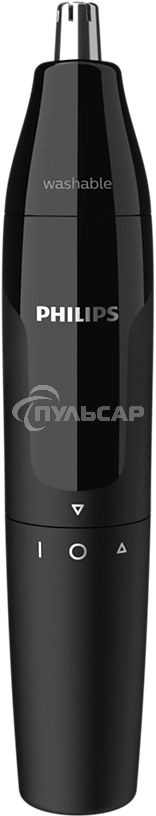Триммер для носа Philips NT1620/15 роторный режущий элемент, водонепроницаемый корпус - пластик, цвет - черный, в комплекте батарейка АА