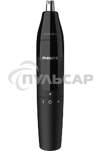 Триммер для носа Philips NT1620/15 роторный режущий элемент, водонепроницаемый корпус - пластик, цвет - черный, в комплекте батарейка АА