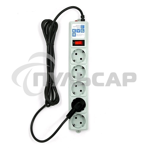Сетевой фильтр Powercube SPG-B-10 3м (5 розеток) серый (коробка)