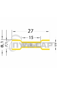 Соединительная гильза изолированная L-26 мм 4-6 мм² (ГСИ 6.0/ГСИ 4,0-6,0) желтая Rexant