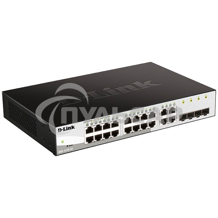 Коммутатор D-Link Gigabit Smart Switch with 16 10/100/1000Base-T ports and 4 Gigabit MiniGbIC (SFP) ports
