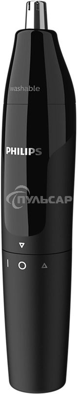 Триммер для носа Philips NT1620/15 роторный режущий элемент, водонепроницаемый корпус - пластик, цвет - черный, в комплекте батарейка АА