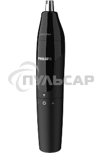 Триммер для носа Philips NT1620/15 роторный режущий элемент, водонепроницаемый корпус - пластик, цвет - черный, в комплекте батарейка АА
