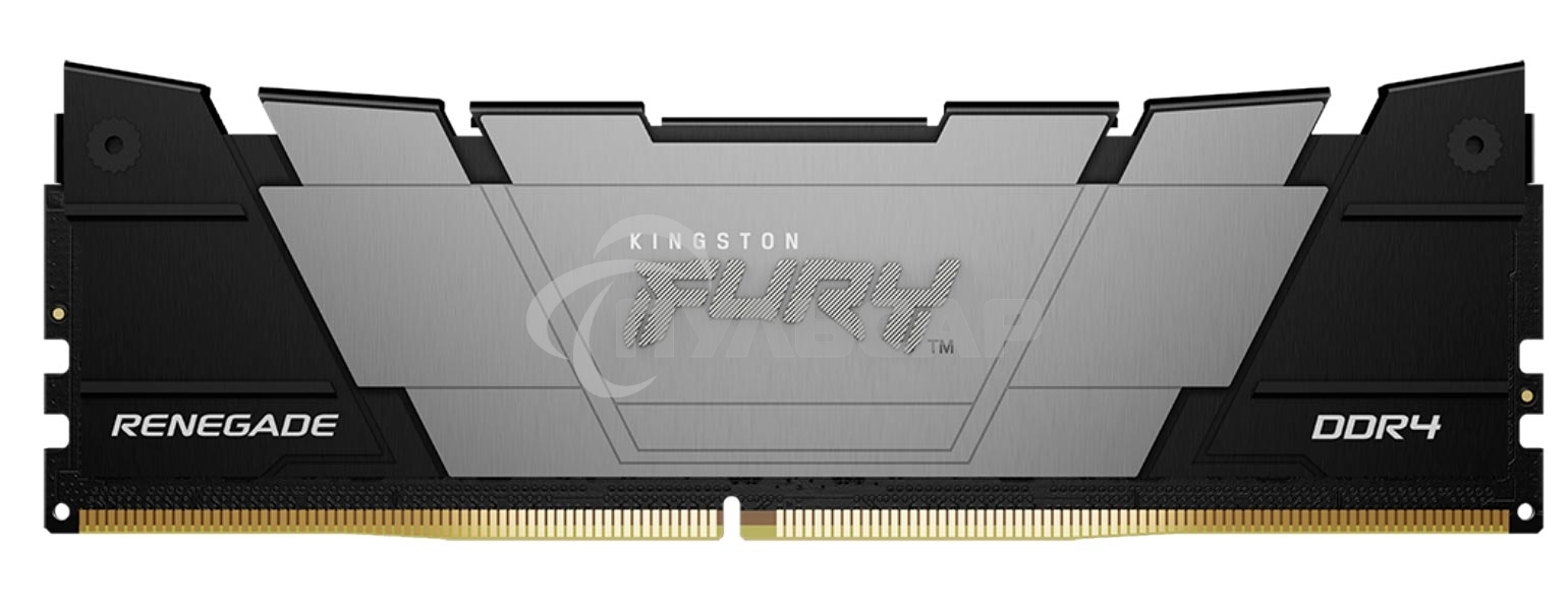 Оперативная память Kingston Fury Renegade, DDR4, 16Gb (2x8Gb), 3200MHz, CL16, DIMM, с радиатором, серый/черный