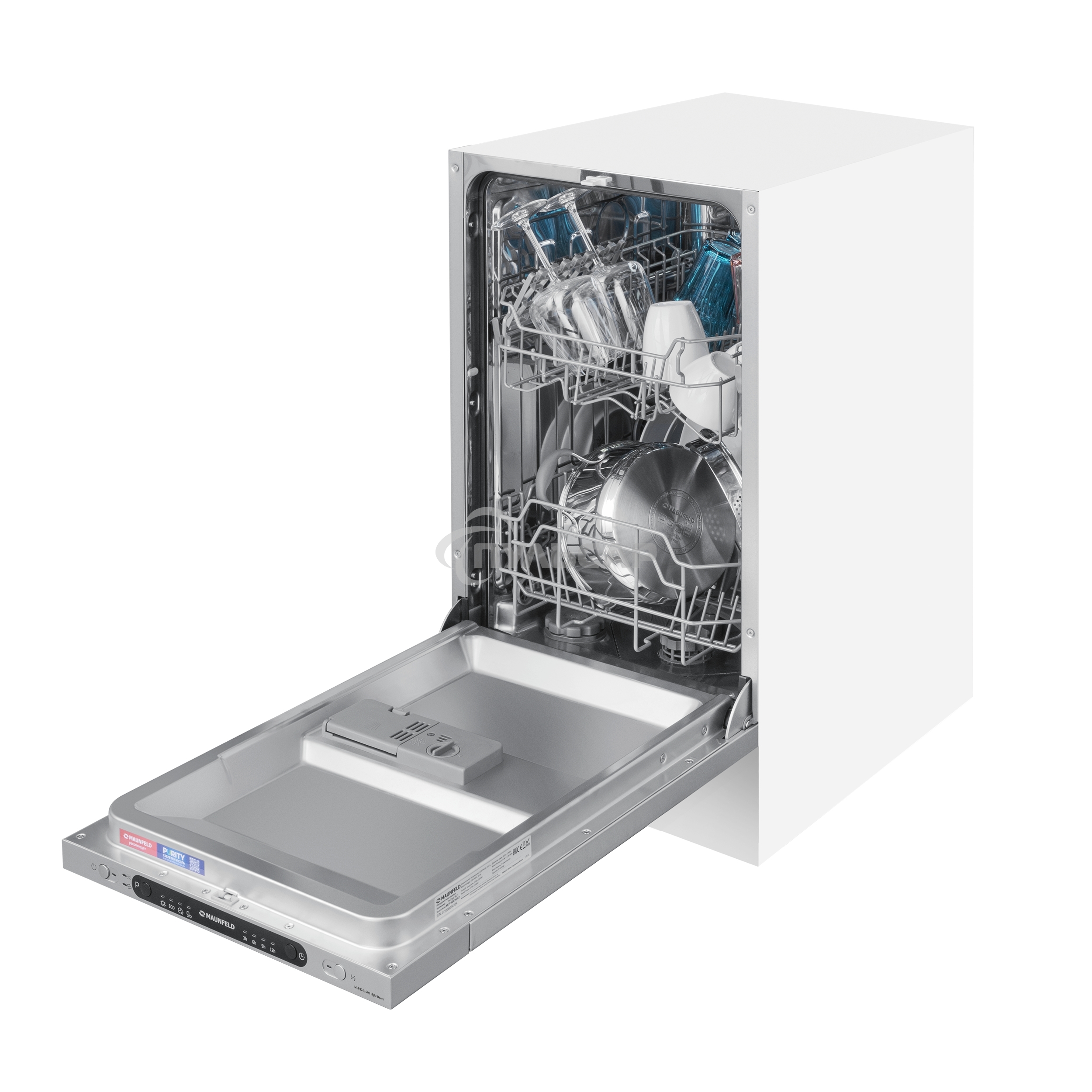 Встраиваемая посудомоечная машина Maunfeld MLP4249G02, серебристый, 44.8 см, 9 компл., 49 дБ, класс A++