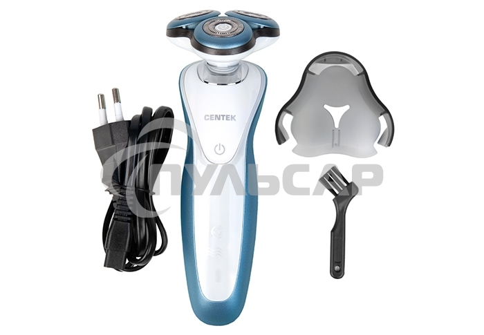 Электробритва Centek CT-2163 (серебристый) ротор, влажное бритье, 3 плав.головки, 2-йные лезвия, до 40 мин. раб