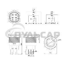 Кнопка антивандальная Ø19 12В Фикс (5с) ON-OFF/OFF-ON подсв/красная Rexant