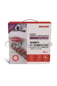 Греющий саморегулирующийся кабель на трубу Extra Line 25MSR-PB 15M (15м/375Вт) Rexant