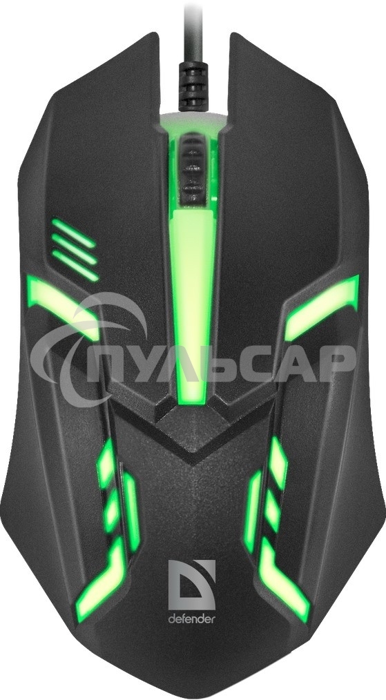 Мышь проводная Defender Cyber MB-560L черный, 1200 dpi, USB, кнопки - 3