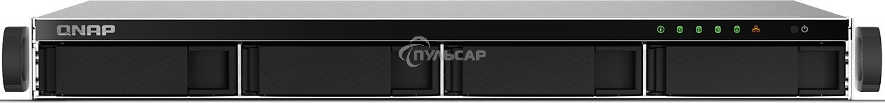 Сетевое хранилище SMB QNAP TS-464U-RP-8G NAS 4 HDD trays, rackmount 1U, 2 PSU. 4-core Intel Celeron N5105/N5095 2.0-2.9 GHz, 8 Gb RAM MAX, 2x2.5 Gigabit Ethernet, 4xUSB, 1xHDMI . PCIe Gen 3 x2, W/o rail kit RAIL-B02