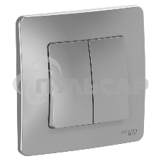 Выключатель 2-кл. СП BLANCA (сх.5) 10А 250В алюм. SchE BLNVS010503