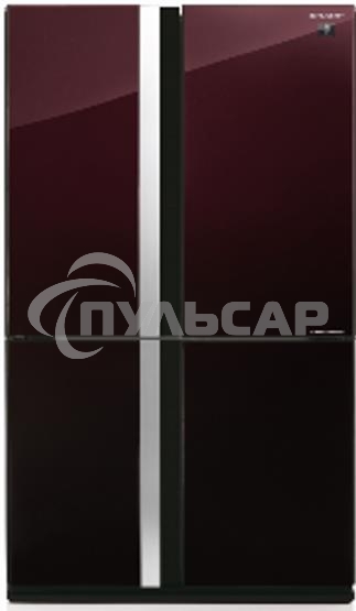 Холодильник Sharp SJ-GX98PRD темно-бордовый трехкамерный Side by Side 394/211 л морозилка снизу