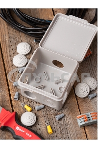 Коробка распределительная КМР-030-031 с крышкой наружная (85х85х40) 8 мембр. вводов IP55 EKF