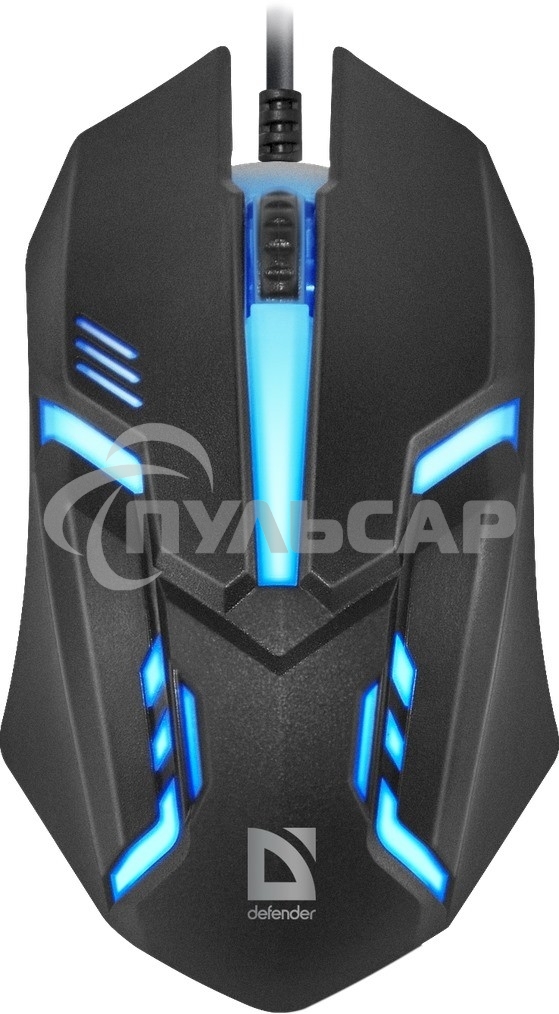 Мышь проводная Defender Cyber MB-560L черный, 1200 dpi, USB, кнопки - 3