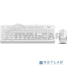 Комплект клавиатура + мышь A4Tech Fstyler F1010 клав:белый/серый мышь:белый/серый USB Multimedia