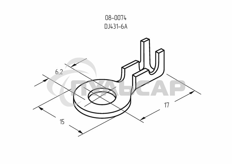 Наконечник кольцевой Rexant, ø6.2 мм, 0.5-0.8 мм² (НК 6-0,5-0,8)