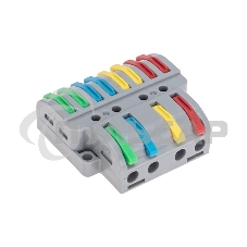 Клемма Rexant СМК 4х2 проходная разветвительная 4 полюса, с монтажной площадкой (1 ввод, 2 вывода на полюс) (20 шт/уп)