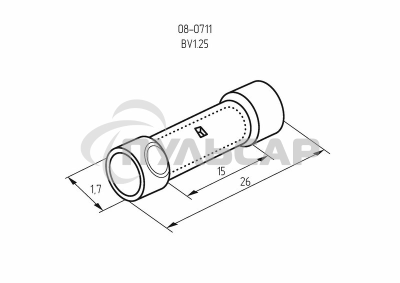 Соединительная гильза изолированная L-26 мм 0.5-1.5 мм² (ГСИ 1.5/ГСИ 0,5-1,5) красная Rexant