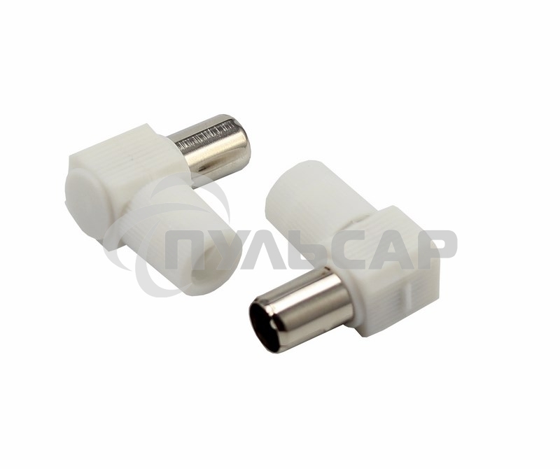 Разъем штекер TV Rexant без пайки белый угловой