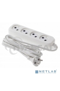 Сетевой удлинитель Buro BU-PSL4.3/W 3м (4 розетки) белый (пакет ПЭ)