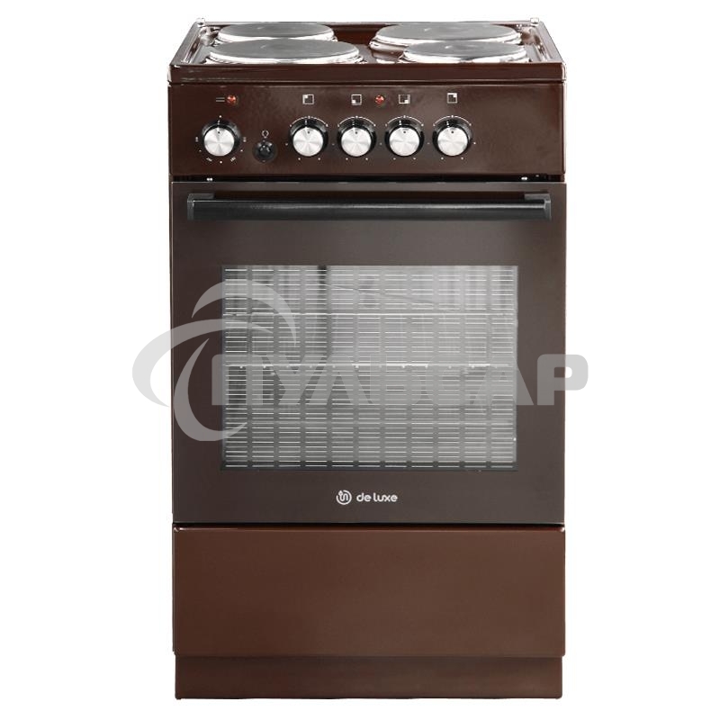 Плита электрическая De Luxe 5004.18э-014 коричневый, конфорок 4 шт, духовка 43 л, 50 см x 85 см x 50 см