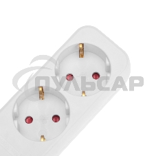 Удлинитель STANDARD 6 гнезд, 3м, 3х1,0мм², с/з, с выключателем, белый Rexant