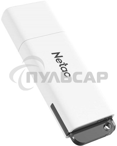 Флешка USB Netac U185, 64 Gb, USB 2.0, NT03U185N-064G-20WH, с колпачком, пластиковая белая