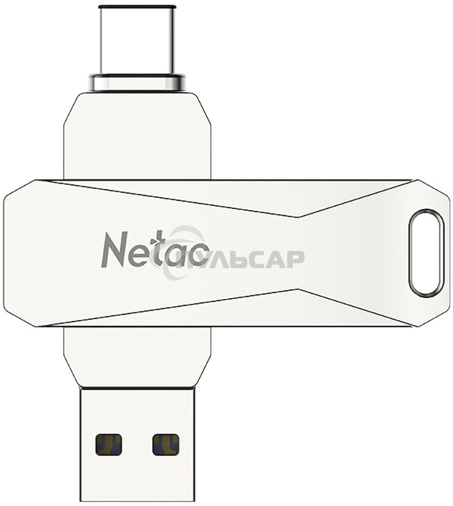 Флешка USB Netac U782C NT03U782C-128G-30PN dual USB 3.0+TypeC 128 Gb, retail version