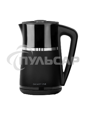 Чайник электрический Galaxy Line GL 0338, черный, пластик, 2200 Вт, 1,7 л