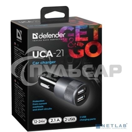 Зарядное устройство для авто Defender UCA-21 5V 2.1A