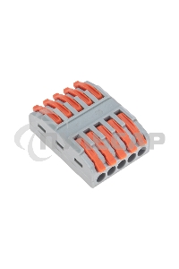 Клемма Rexant СМК 222-425 проходная 5 полюсов (0,08-4мм²), серая (30 шт/уп)