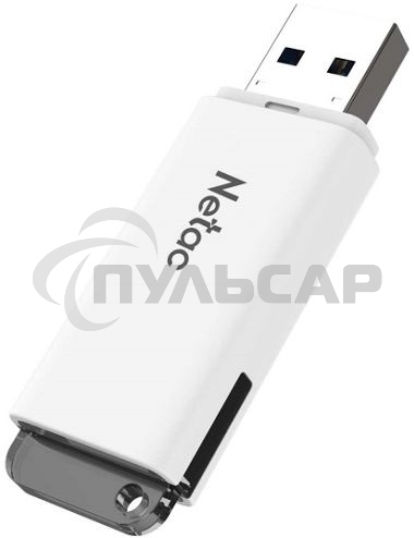 Флешка USB Netac U185, 64 Gb, USB 2.0, NT03U185N-064G-20WH, с колпачком, пластиковая белая