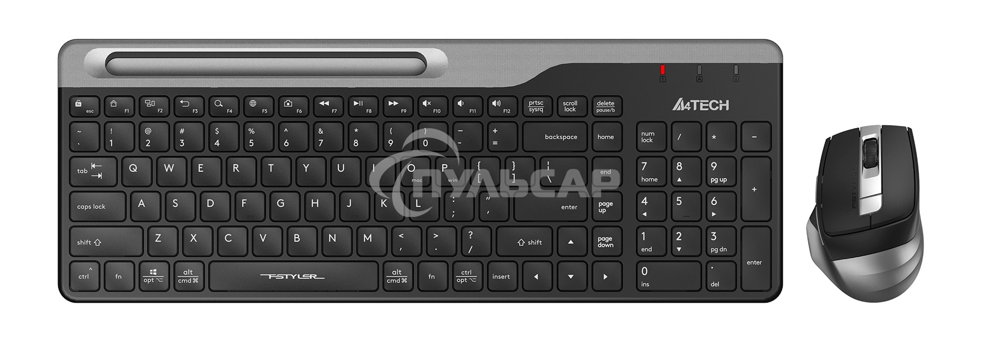 Комплект клавиатура + мышь A4Tech Fstyler FB2535C клав:черный/серый мышь:черный/серый USB беспроводная Bluetooth/Радио slim