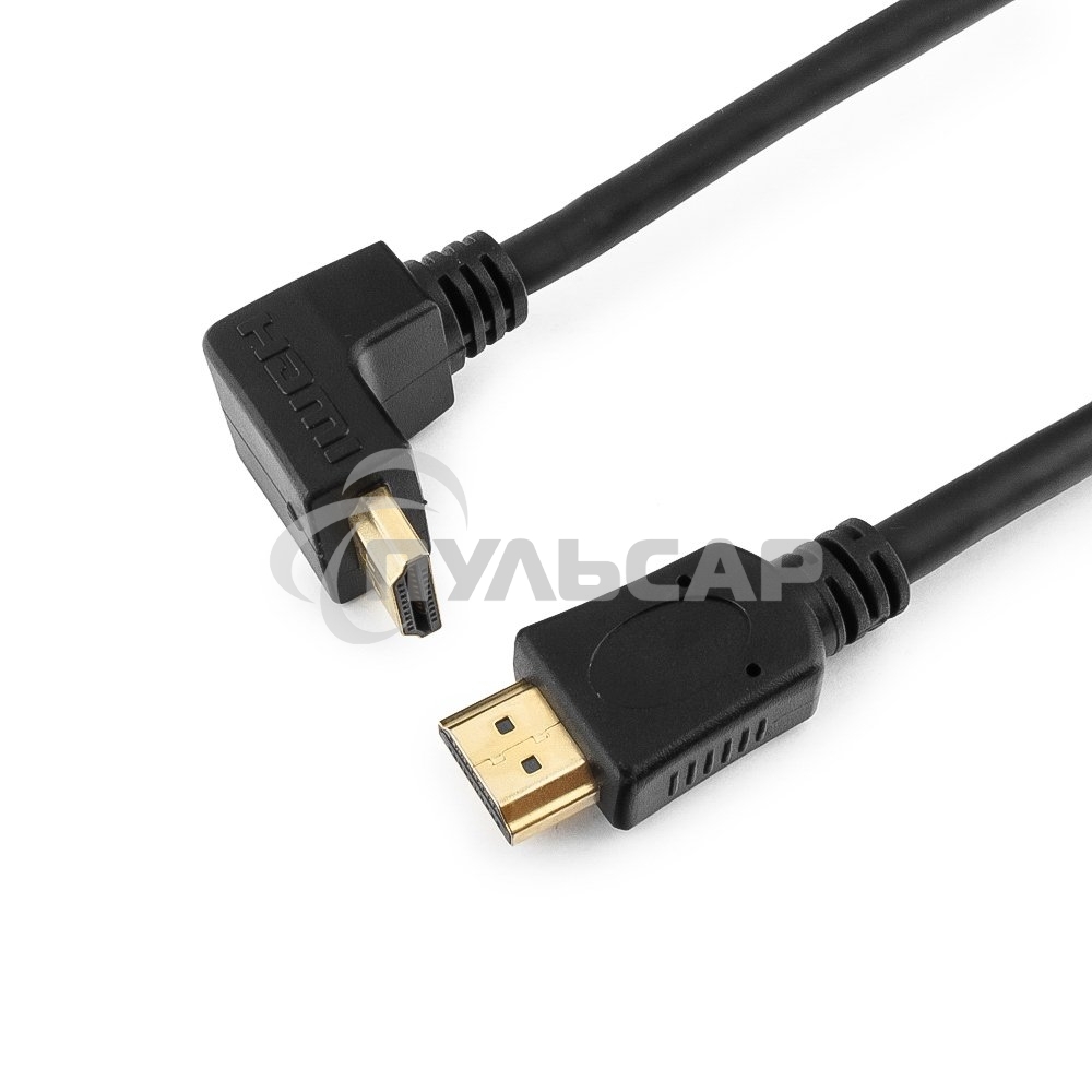 Кабель Cablexpert HDMI CC-HDMI490-15, 19M/19M, v2.0, медь, позол.разъемы, экран, угловой, 4.5м, черный, пакет